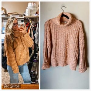 William Rast Nordstrom Chunky Relaxed Cozy Wool Blend Turtleneck Knit Sweater